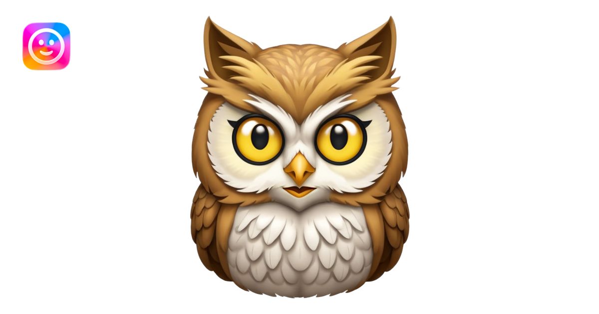 Cat mixed with a owl emoji | AI Emoji Generator