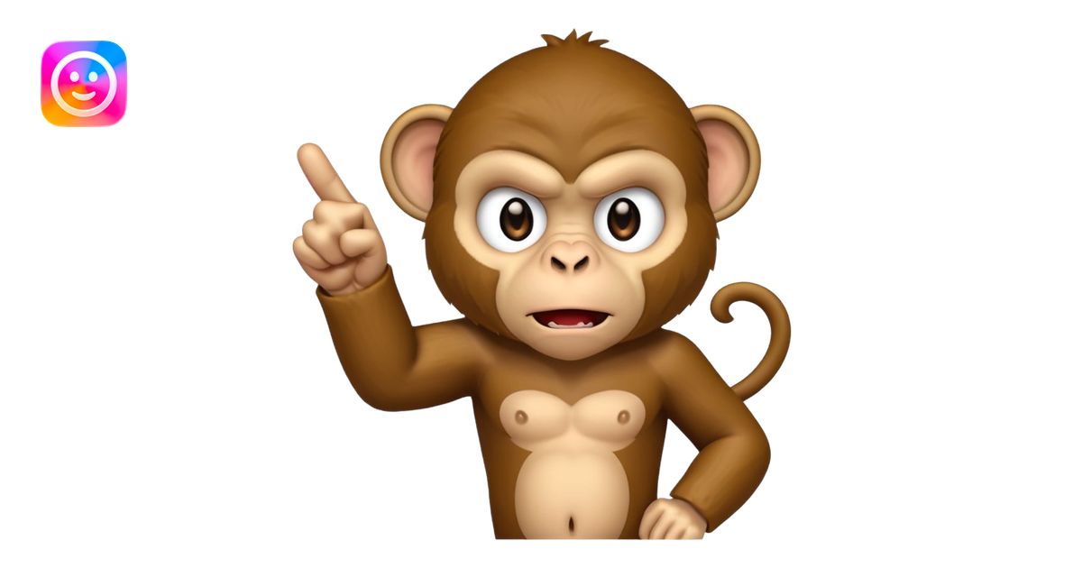 Monkey pointing middle finger emoji | AI Emoji Generator