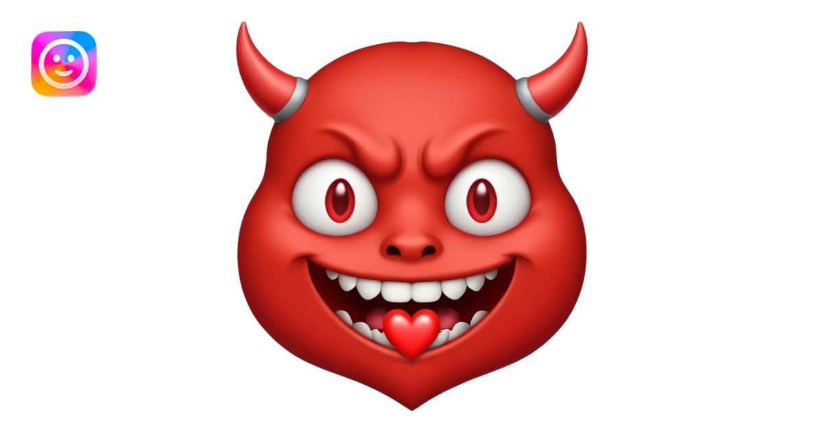 Devil's face? With heart-shaped eyes. An open, drooling mouth. style ...