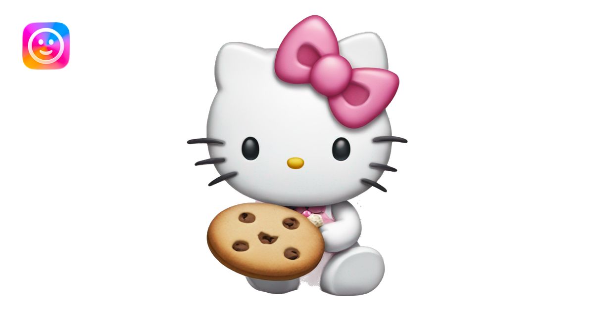 Hello kitty eating a cookie emoji | AI Emoji Generator