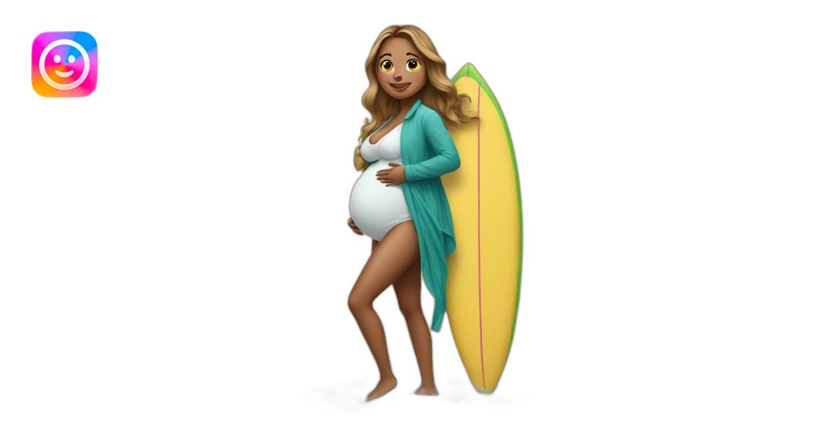 pregnant woman on a surf board emoji | AI Emoji Generator