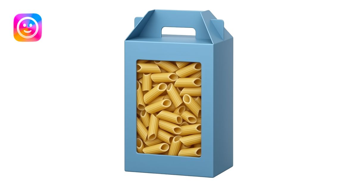 wide grocery store paper tall rectangular wide blue box of uncooked ...