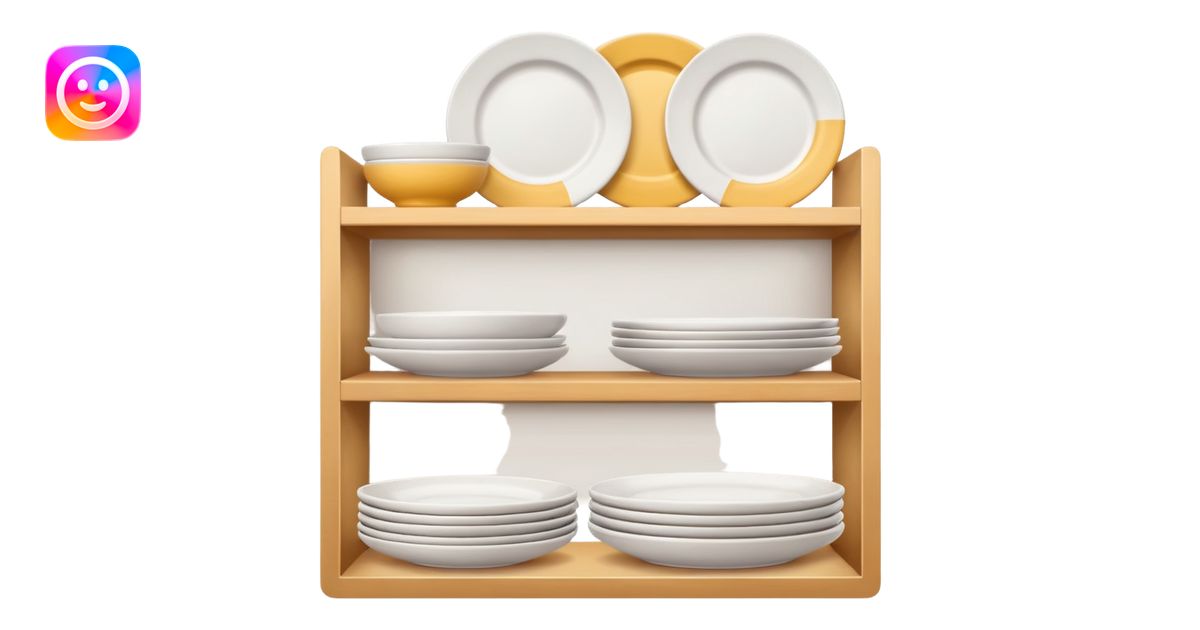Plates on shelves emoji | AI Emoji Generator