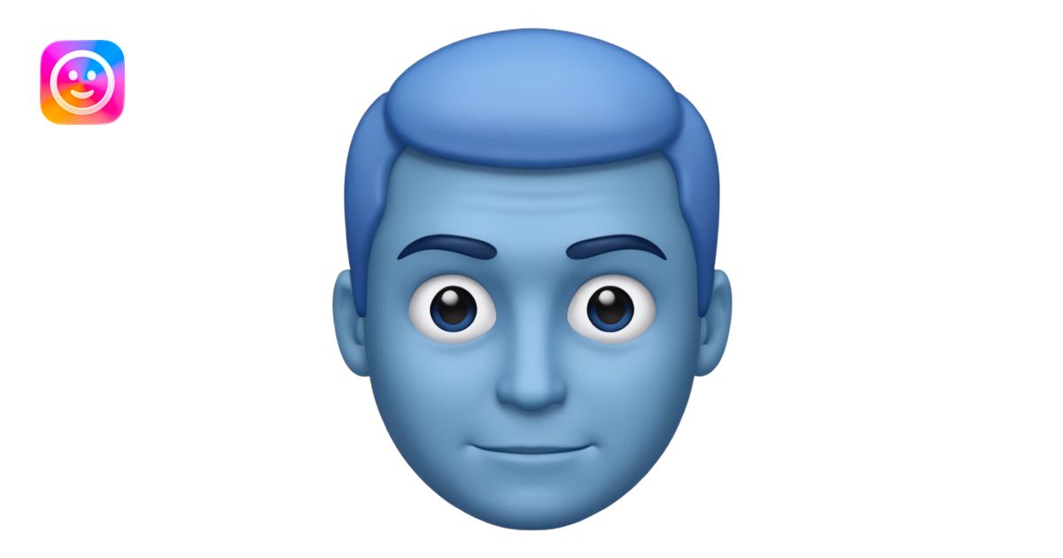 emoji of a racially ambiguous man, who looks serious. no skin color ...