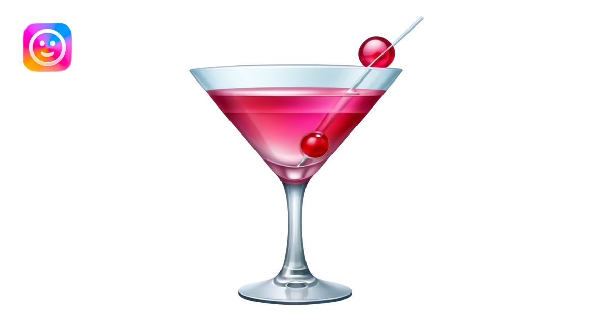 galentines red and pink cocktail emoji | AI Emoji Generator