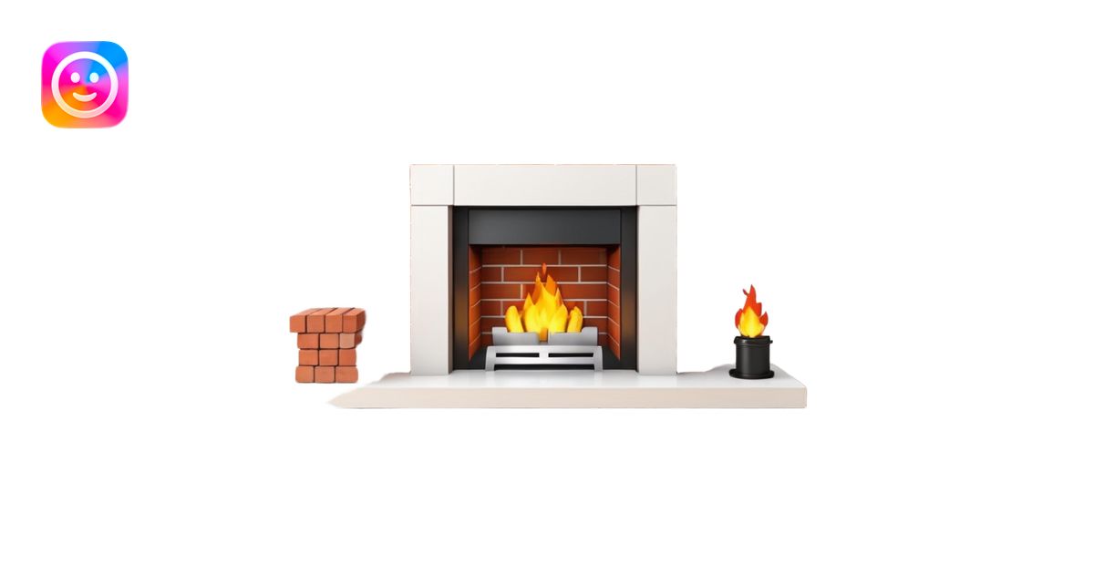 Modern Minimal Fireplace emoji | AI Emoji Generator