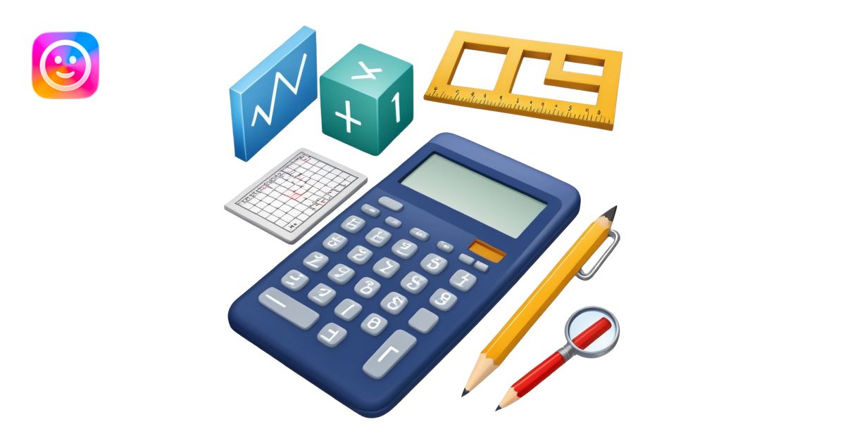 An icon featuring mathematical formulas, a calculator, and geometric ...