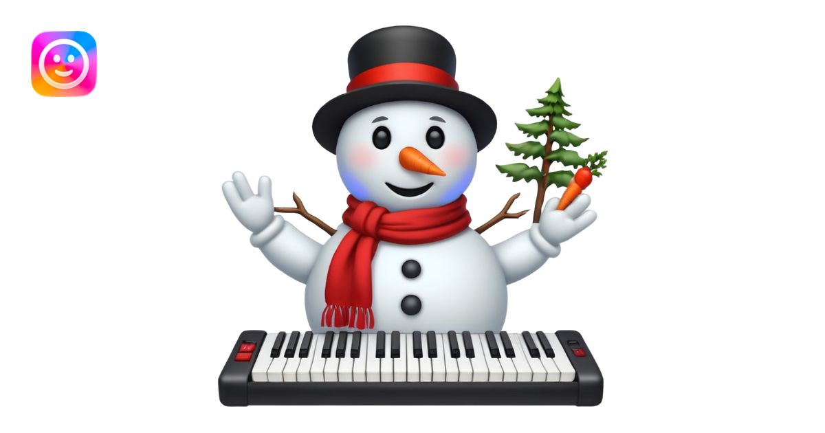 Snowman with Musical Instrument keyboard emoji | AI Emoji Generator