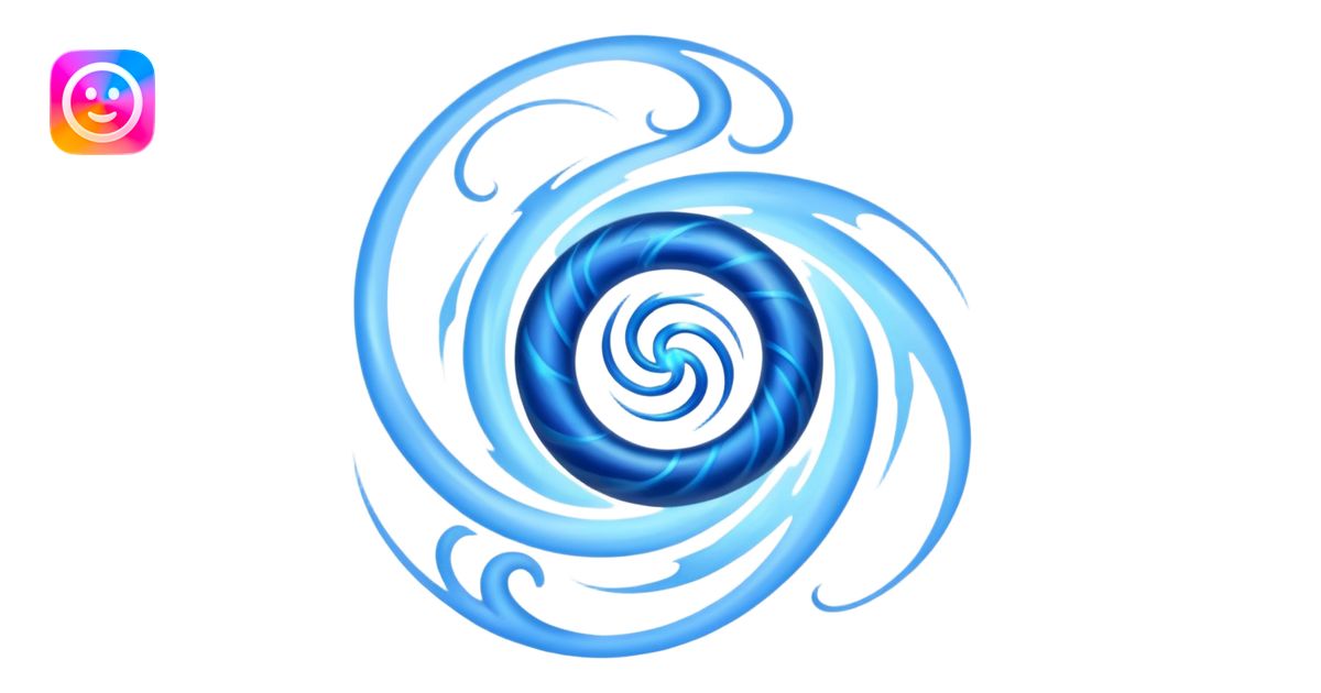 magical object blue magic mist swirl around with ancient symbol emoji ...