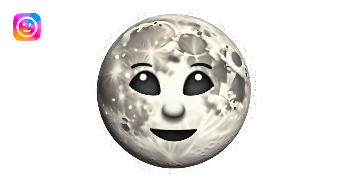 Moon with face emoji | AI Emoji Generator