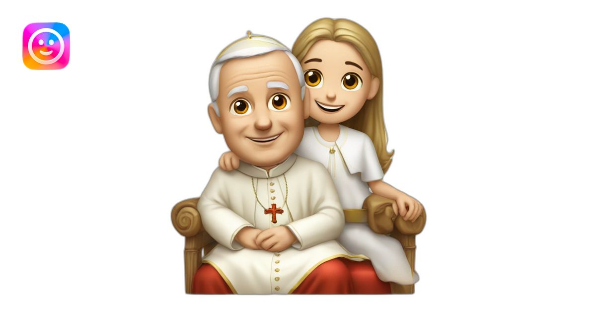 Pope John Paul the second with small girl on his laps emoji | AI Emoji ...