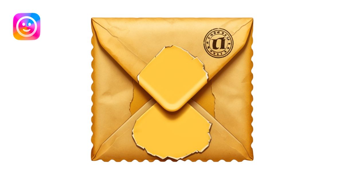 Letter with stamp on it emoji | AI Emoji Generator
