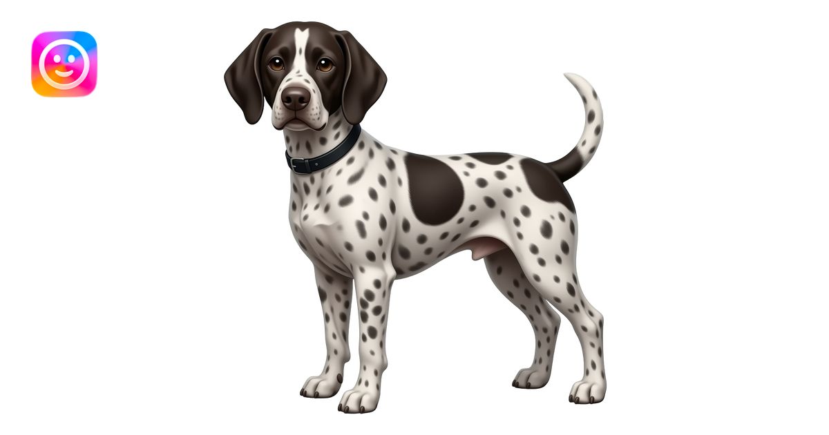 German Shorthair pointer more black with grey roan emoji | AI Emoji ...