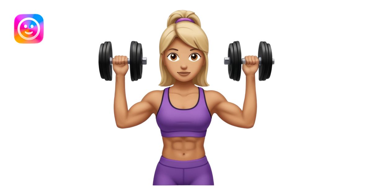 Treino pesos de academia feminina emoji | AI Emoji Generator