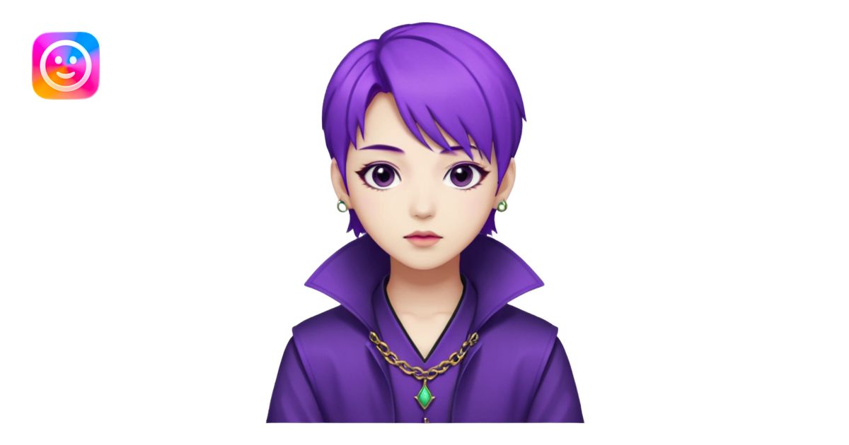 Rumi from K-pop demon hunters purple hair emoji | AI Emoji Generator