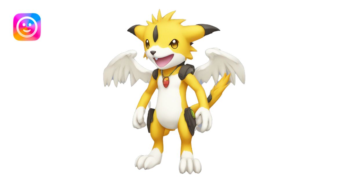 kawaii cool edgy Digimon-Fakemon-animal full body emoji | AI Emoji ...