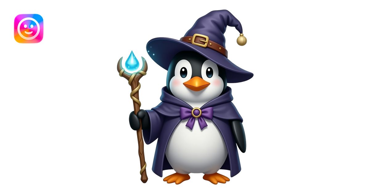Penguin Wizard emoji | AI Emoji Generator