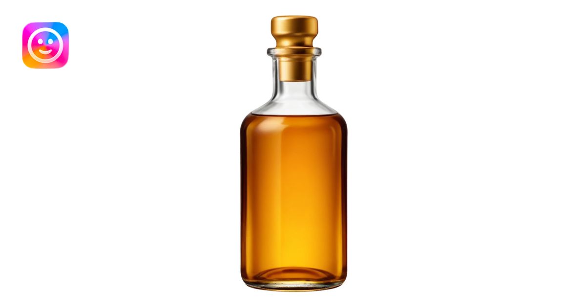 tall Ricard bottle with broad shoulders and narrow base, amber glass ...
