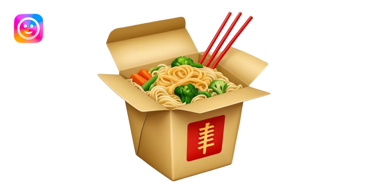 Chinese food in takeout box emoji | AI Emoji Generator