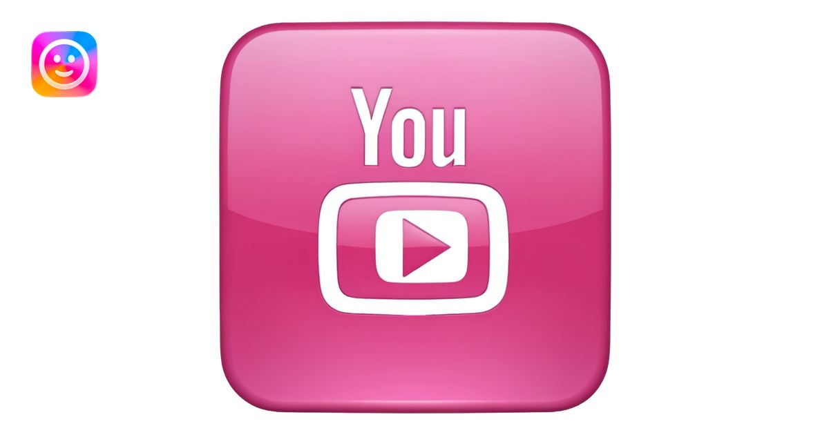 pink square youtube logo emoji | AI Emoji Generator
