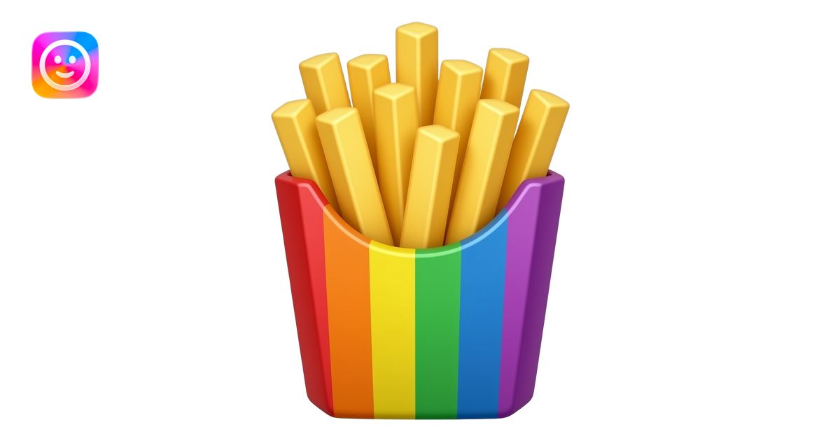 Rainbow colorful French fries emoji | AI Emoji Generator