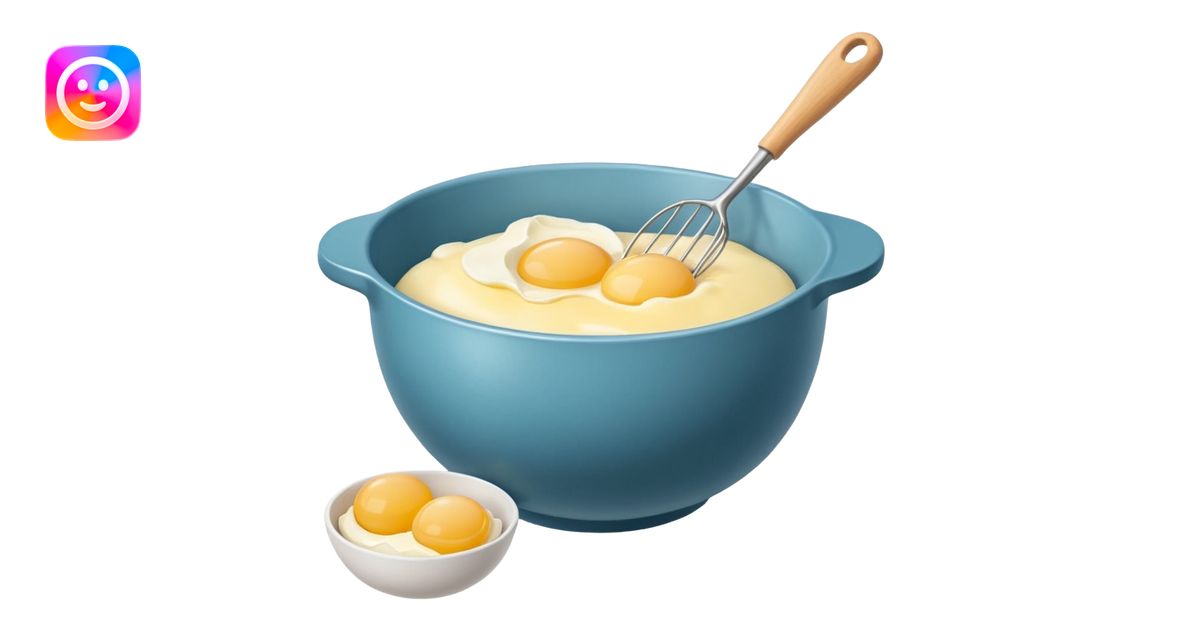baking preperation with mixing bowl with uncracked eggs and butter ...