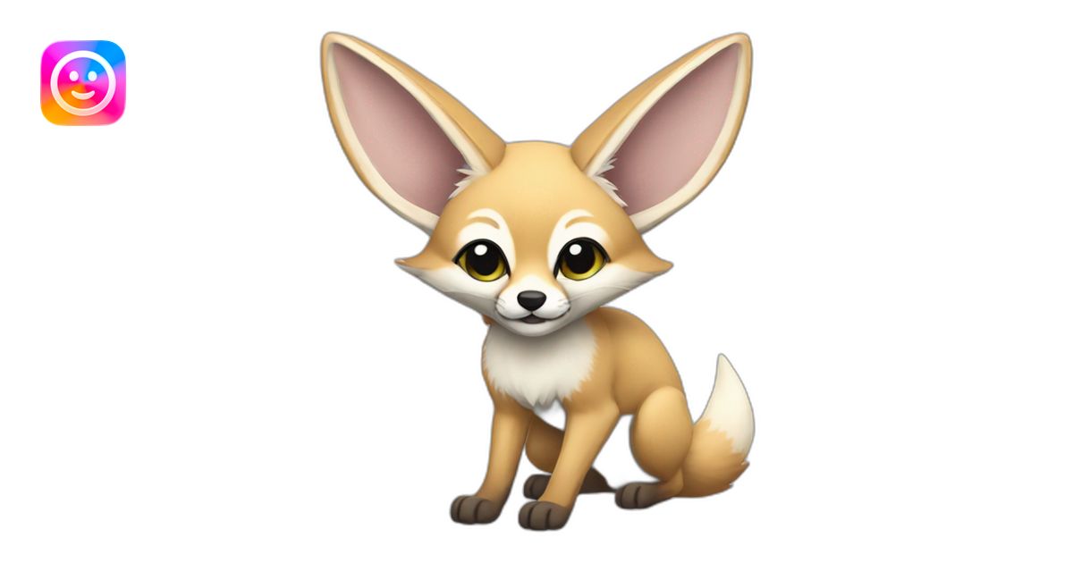 gray fennec fox with antennas emoji | AI Emoji Generator