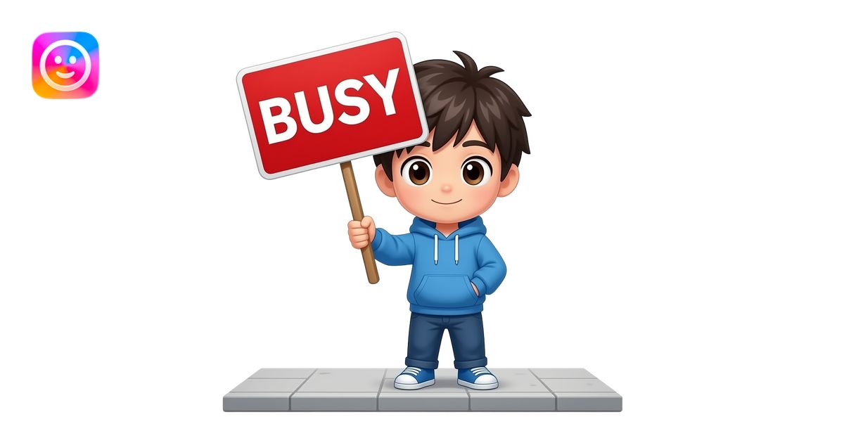 chibi anime boy busy sign emoji | AI Emoji Generator