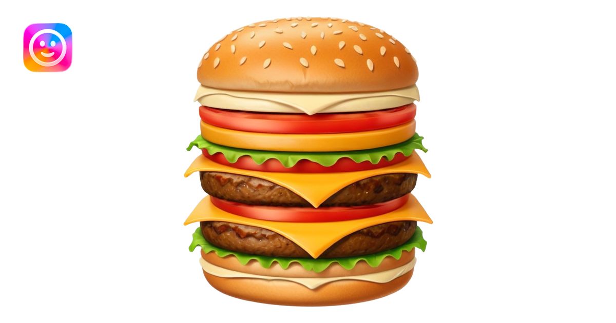 Cheese and tomato and vegetables Burger no beef emoji | AI Emoji Generator