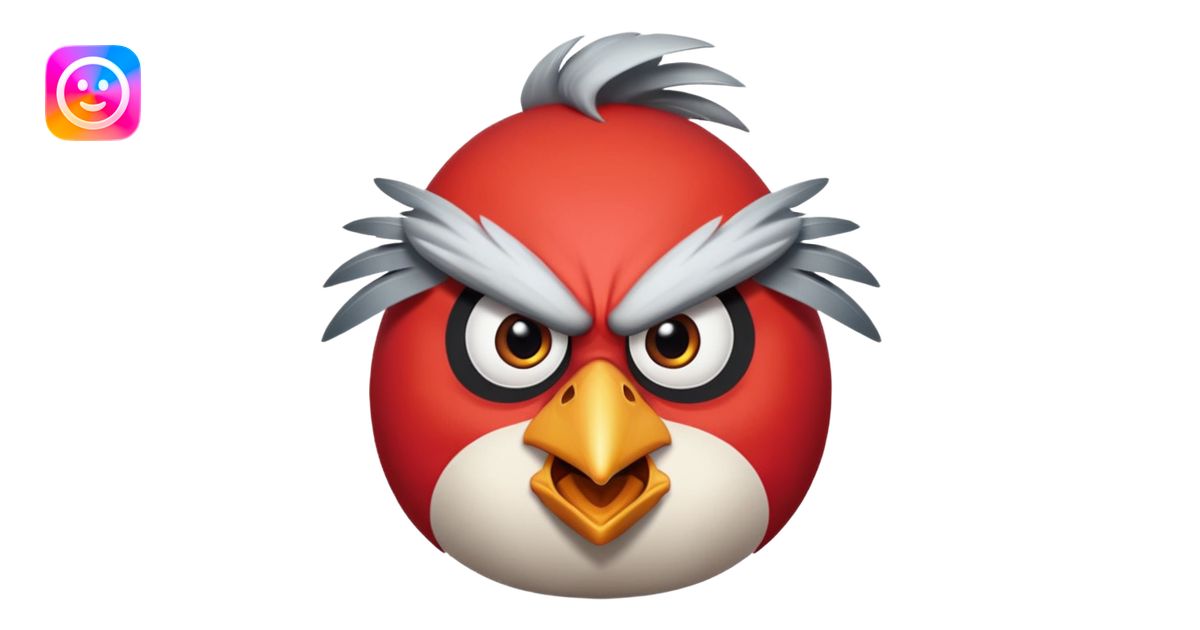 Angry bird in grey different style emoji | AI Emoji Generator