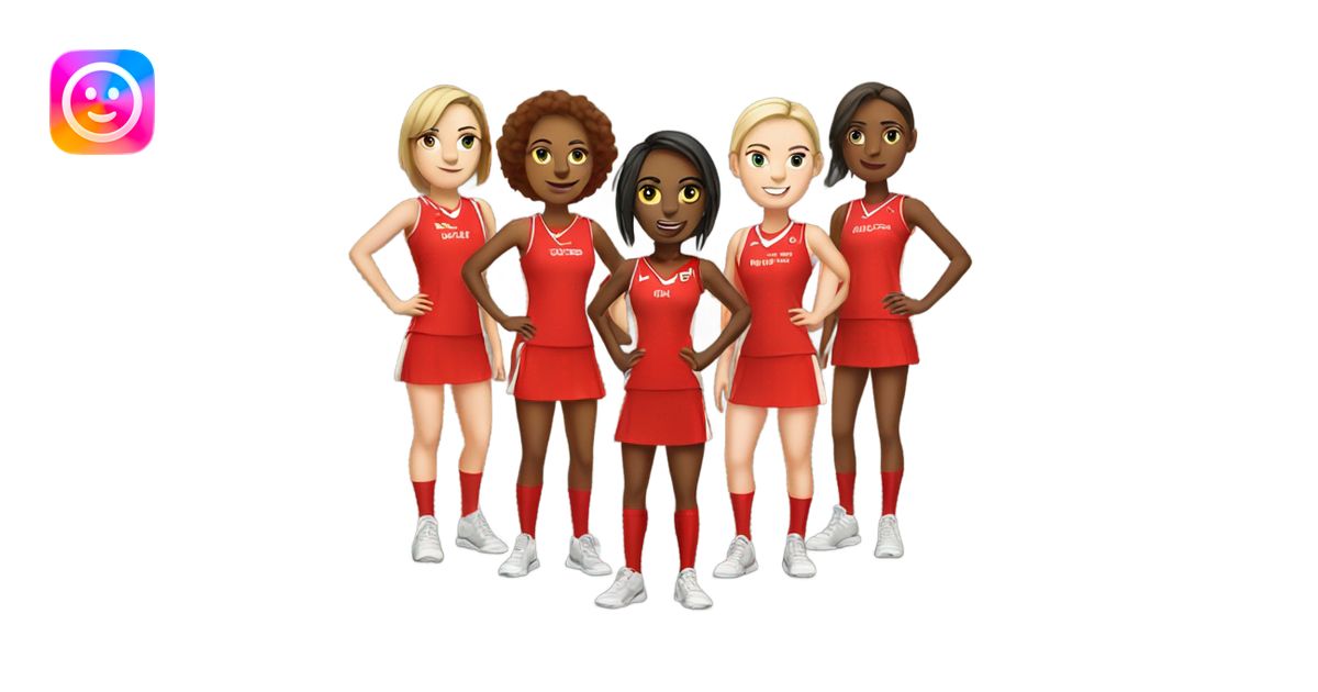 Red Devils netball team ladies emoji | AI Emoji Generator