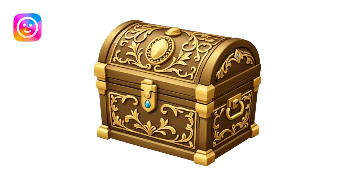 treasure box, Gold. emoji | AI Emoji Generator