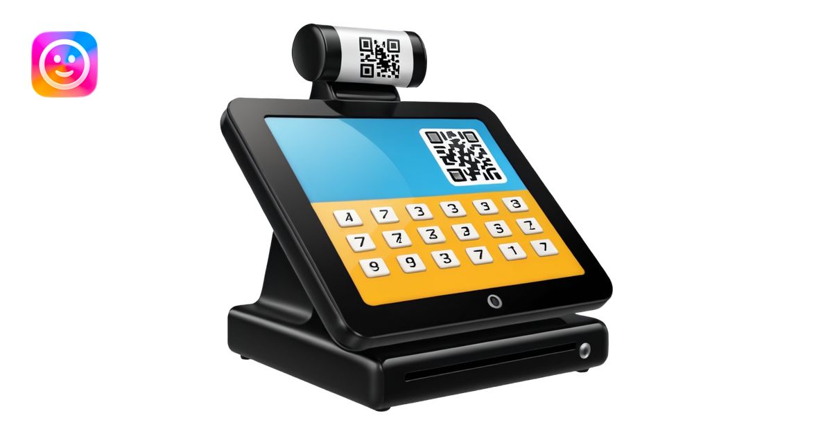 POS terminal with QR-code on it emoji | AI Emoji Generator