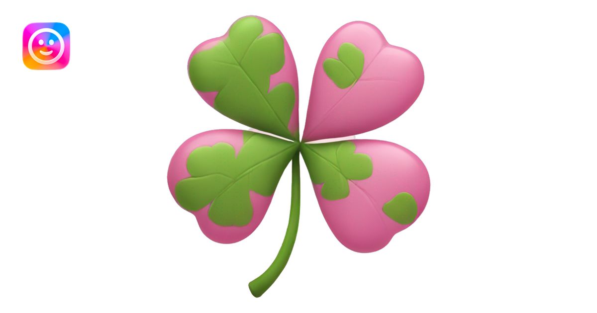 Pink four leaf clover heart emoji | AI Emoji Generator