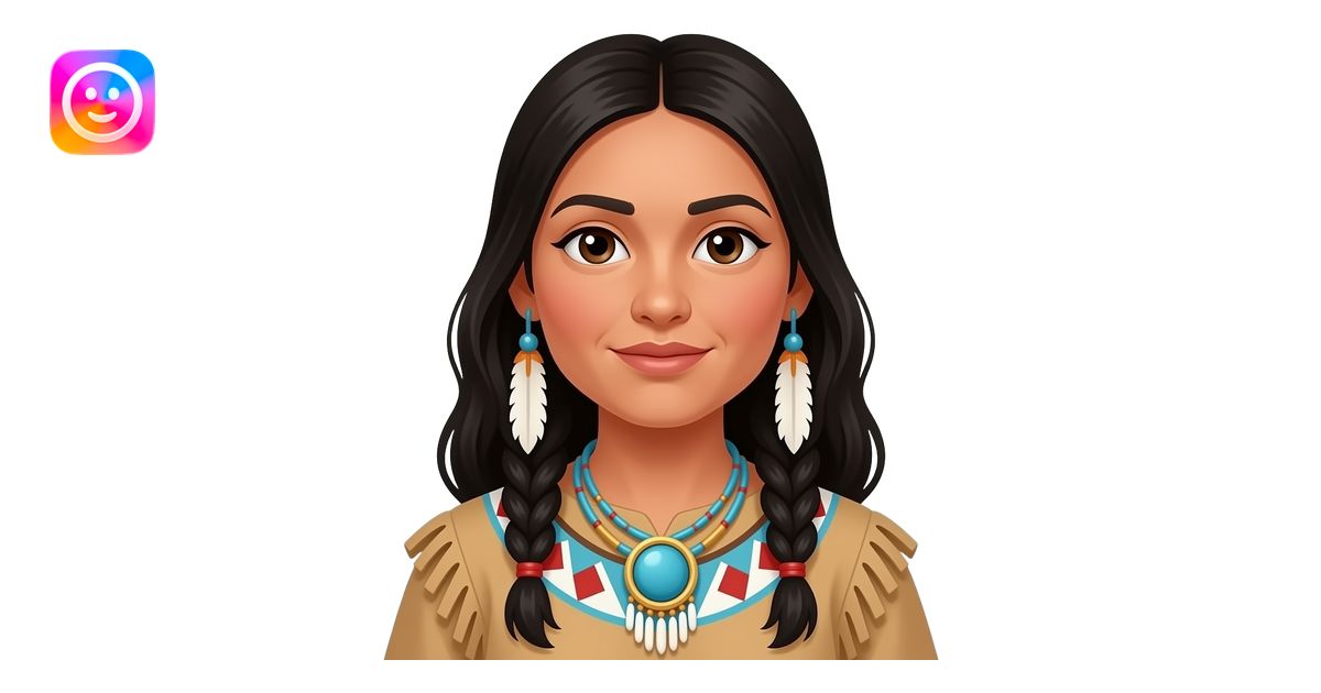 Native American woman emoji | AI Emoji Generator