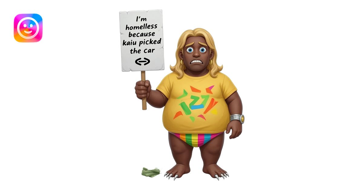 a weird ah emoji with nasty feet with long blond hair and he looks ...