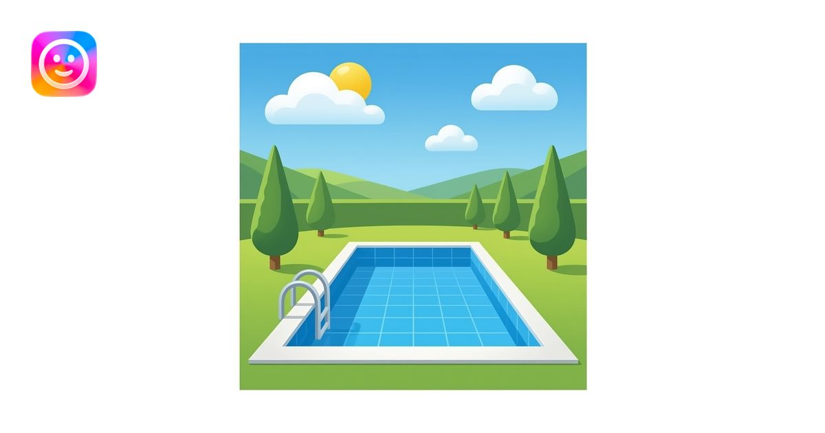 Swimming pool without water emoji | AI Emoji Generator
