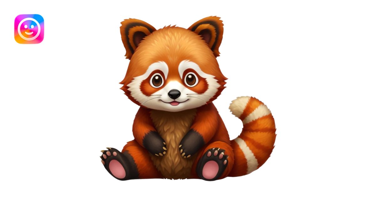 Red panda with poop emoji | AI Emoji Generator