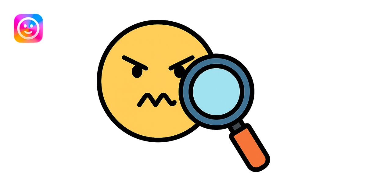 magnifying glass over a suspicious face icon icon | AI Emoji Generator