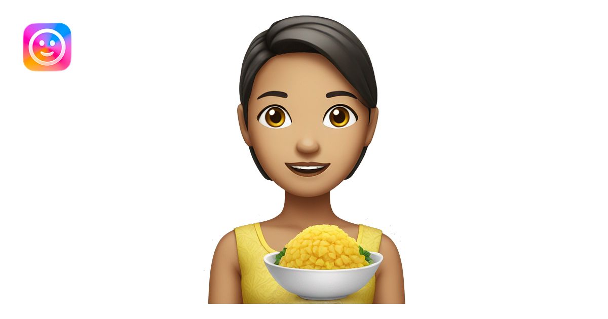 Thailand girl with pineapple rice emoji | AI Emoji Generator