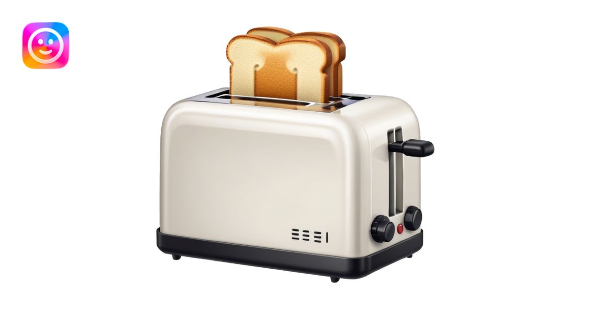 A toaster emoji, drawn with an 8-bit pixelated look, similar to early ...