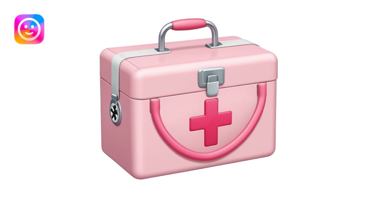 Pastel Pink medical box emoji | AI Emoji Generator