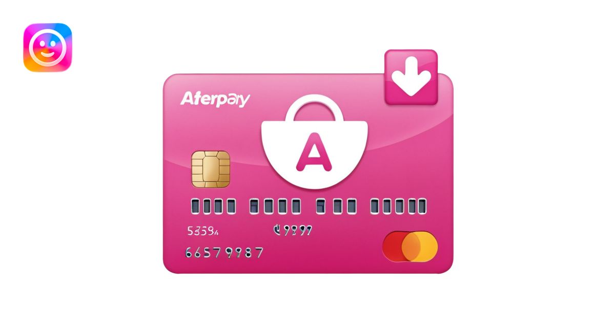 pink afterpay word on a credit card emoji | AI Emoji Generator