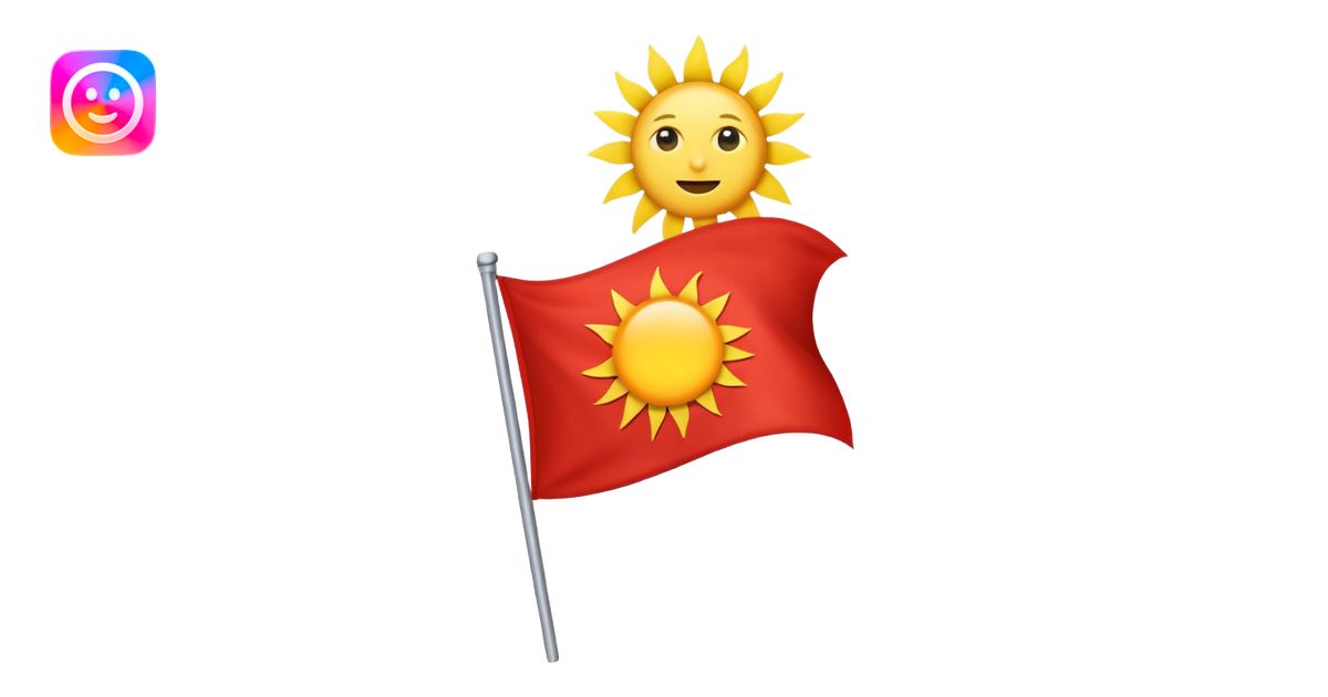 Make a flag which color is red and in centre a sun emoji | AI Emoji ...