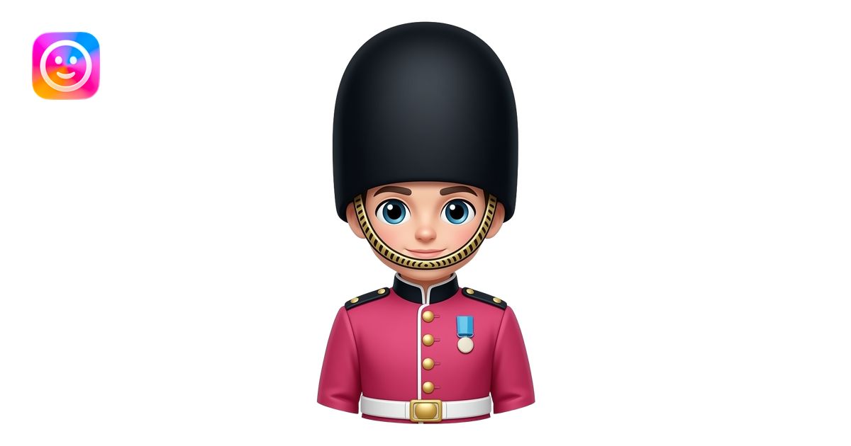 Cute Fashion inspired British royal guard, isolated, centered, no ...