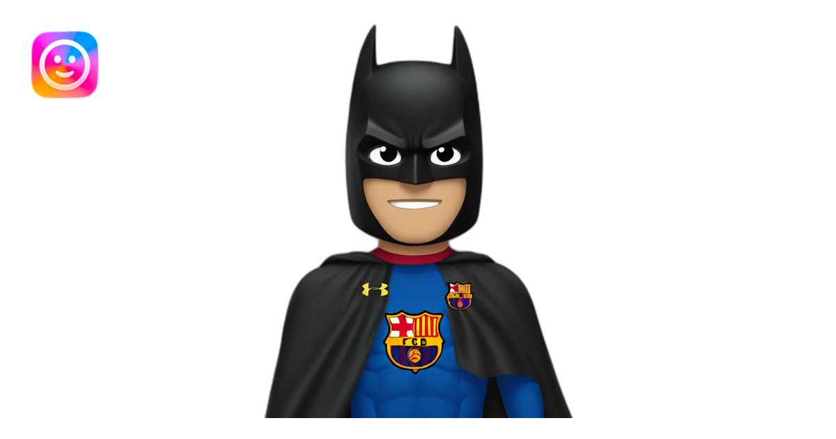 batman wearing a Fc Barcelona flag emoji | AI Emoji Generator