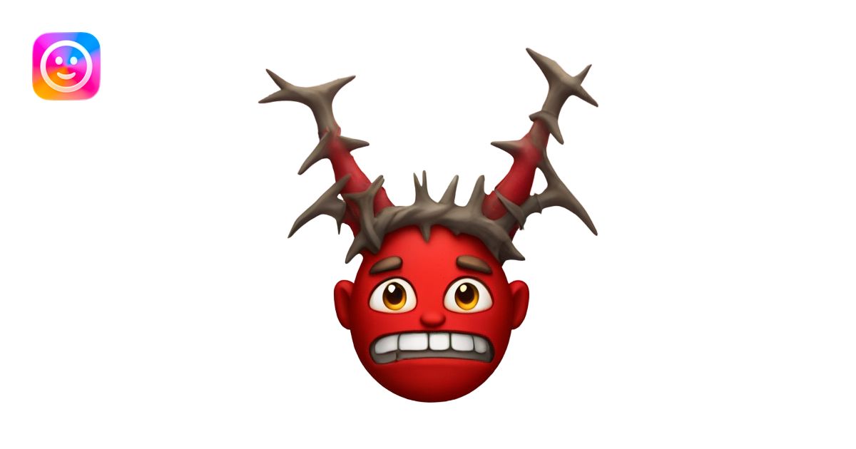 Red devil with horns wearing a crown of thorns emoji | AI Emoji Generator