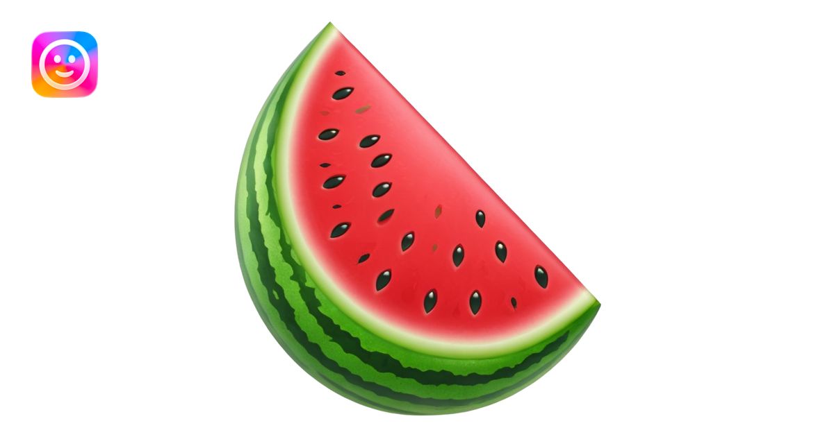 glitter red and green watermelon emoji | AI Emoji Generator