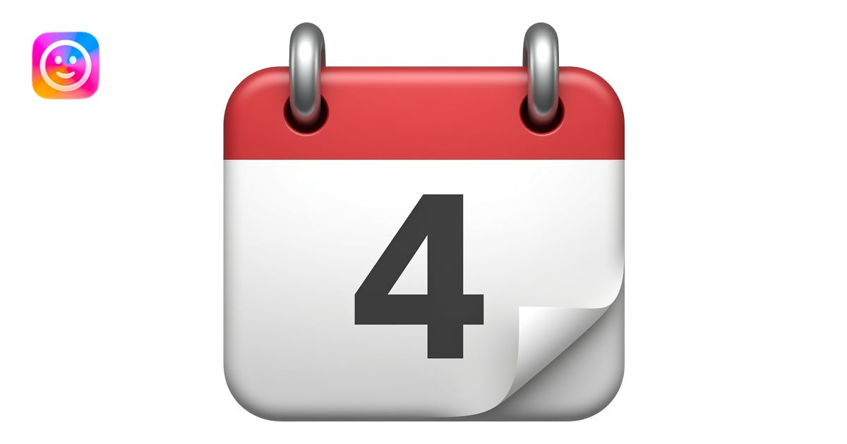 calendar con numero 4 emoji | AI Emoji Generator