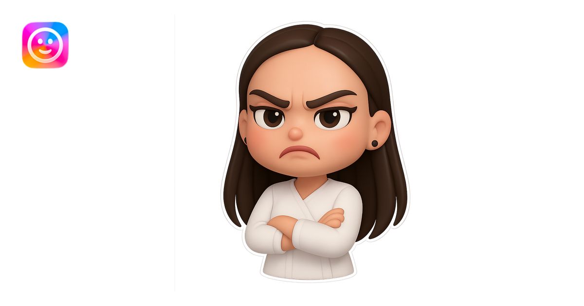 Create a chibi sticker of the girl from the reference image with long ...